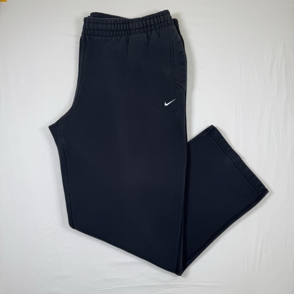 VINTAGE Y2K Nike Sportswear Fleece Pants Men XXL TTG EEG Black Sweatpant - Picture 1 of 10